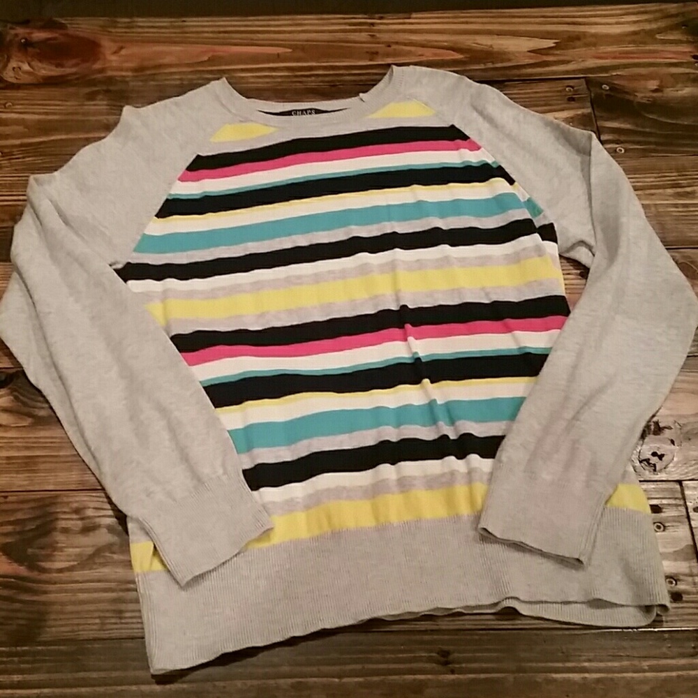 NWOT Chaps multi colored striped sweater